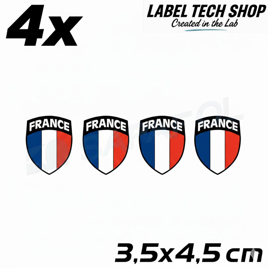 4x Frankreich Aufkleber France Francia Flagge Sticker 3,5x4,5cm (042)