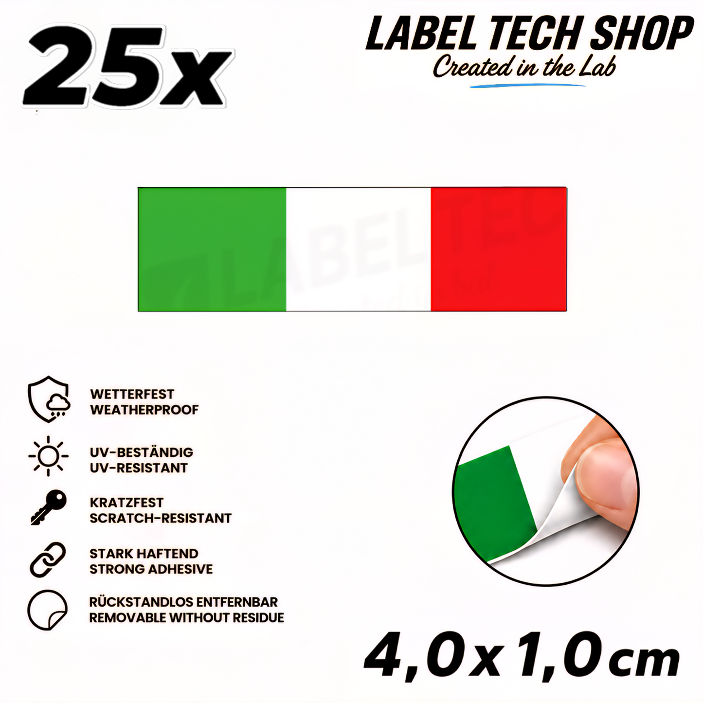 🇮🇹 Italian Sticker Italy Sticker Italian Decal Italian Flag Motorcycle Car Helmet 4.0x1.0cm NO.097