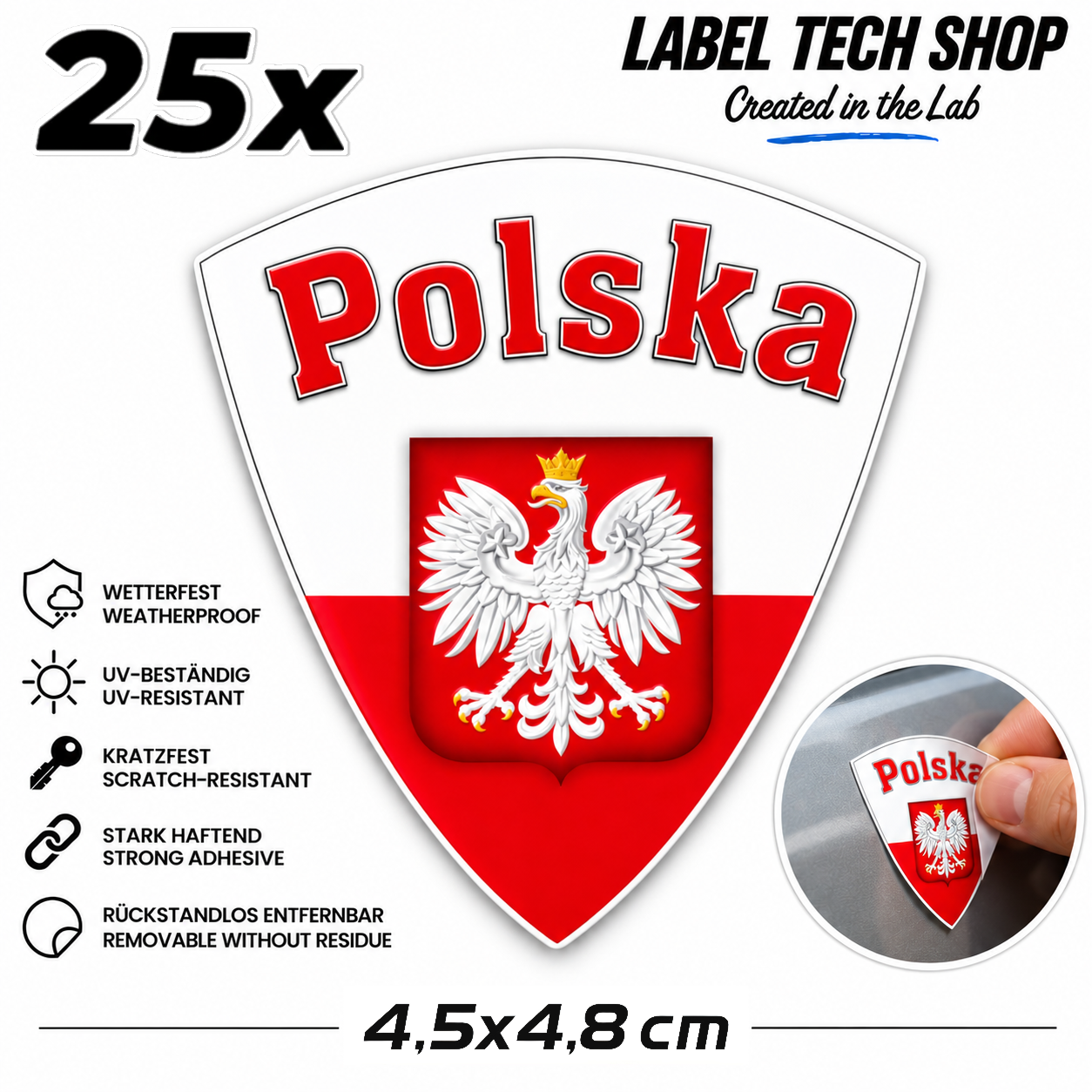 🇵🇱 Polen Polska Poland Aufkleber Naklejka Sticker Flagge Wappen Emblem Auto 4,5x4,8cm Nr.021
