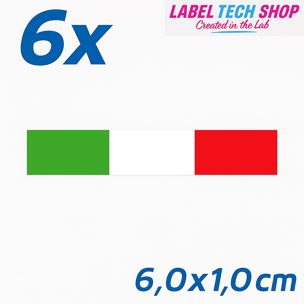 6x Italia/Italien Aufkleber Flagge 6×1 cm Italien Streifen Adesivo Sticker 036