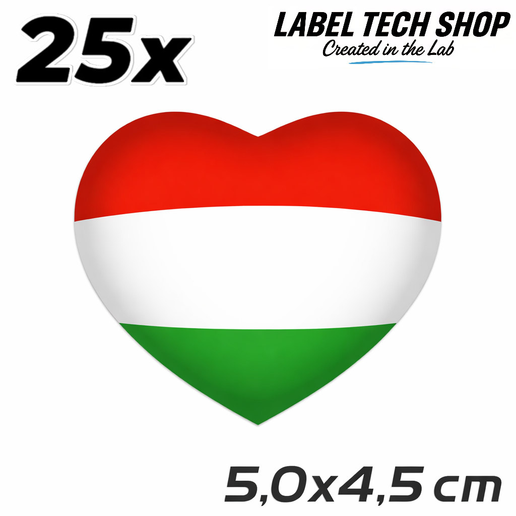 Ungarn Hungary Magyarország Herz Aufkleber Matrica – Hungary Flag Heart Sticker – Auto Laptop Helm – 5,0 × 4,5 cm (049)