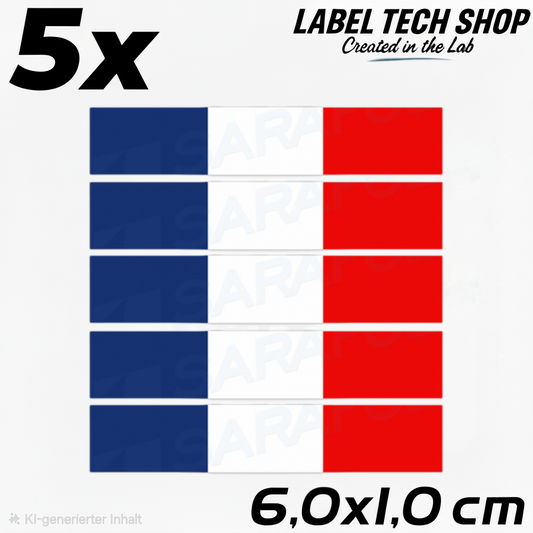 5x Frankreich Aufkleber France Francia Flagge Sticker 6,0x1,0cm (039)