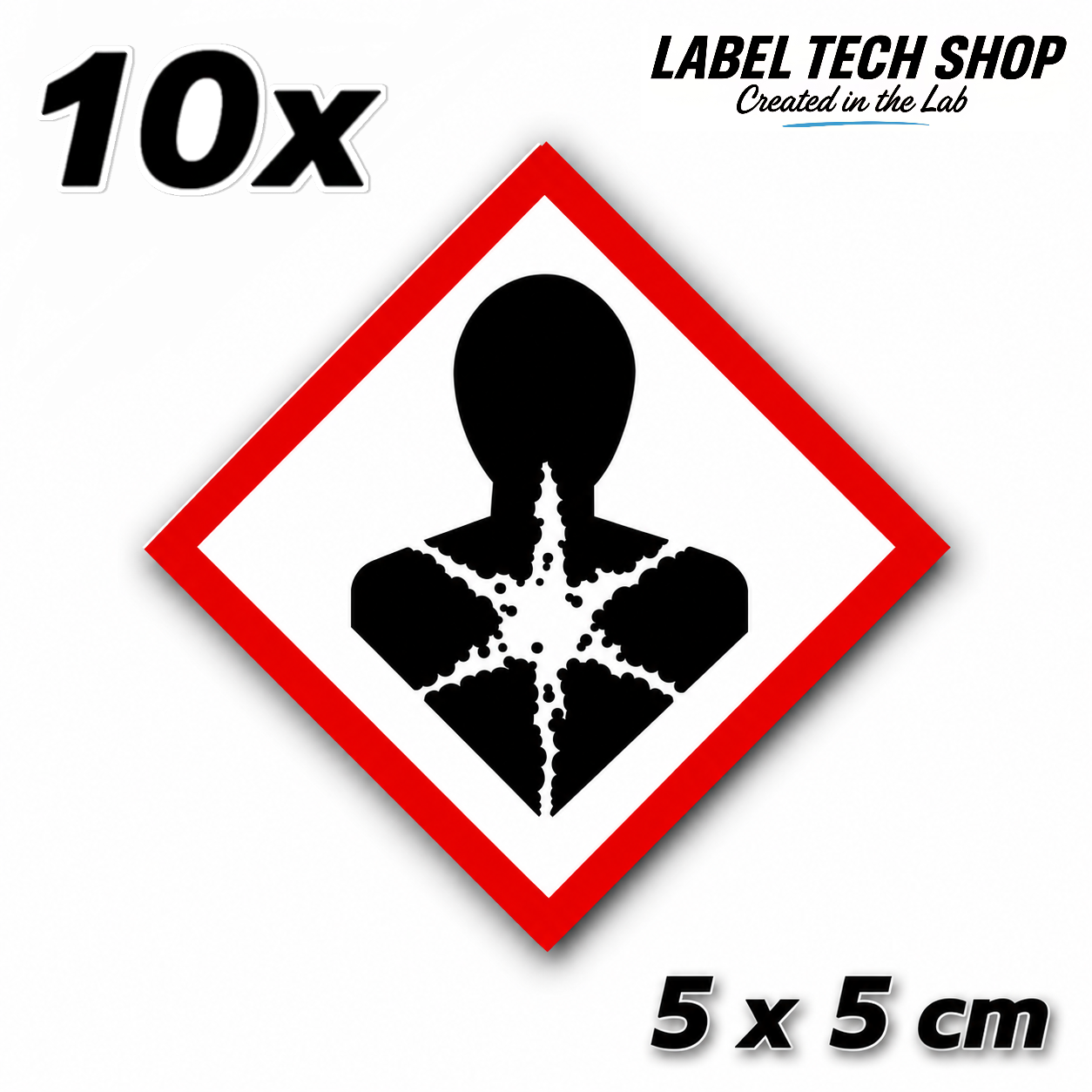 GHS08 Health Hazard Sticker Hazardous Material Label according to CLP / GHS Occupational Safety