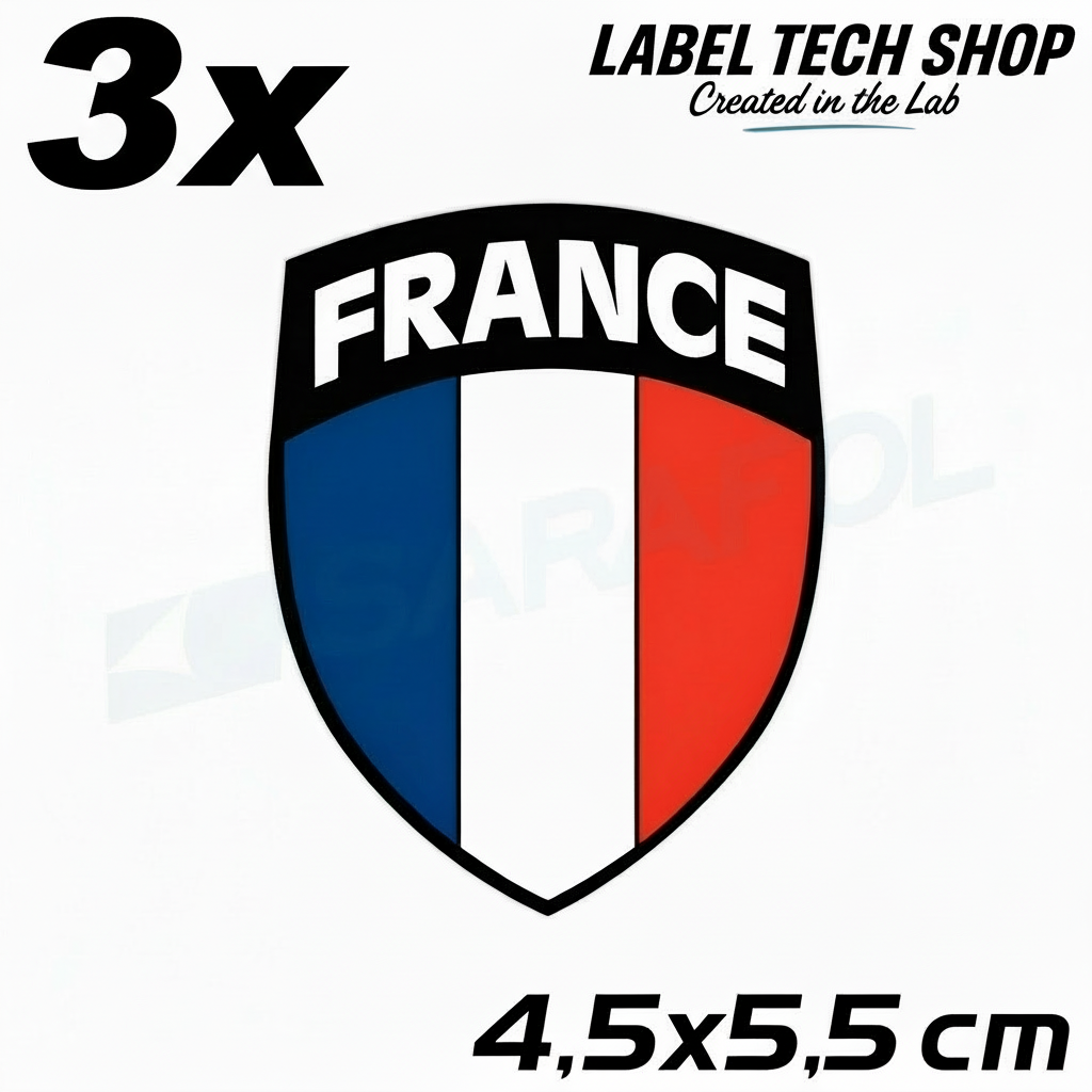 3x Frankreich Aufkleber France Francia Flagge Sticker 4,5x5,5cm (040)