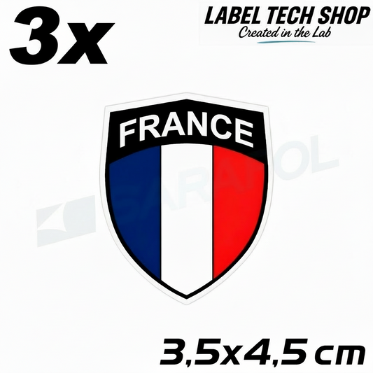 3x Frankreich Aufkleber France Francia Flagge Sticker 3,5x4,5cm (035)