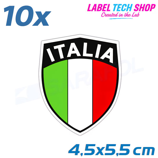 10x Italia/Italien Aufkleber Scudo 4,5×5,5cm Flagge Italien Adesivo Sticker 033