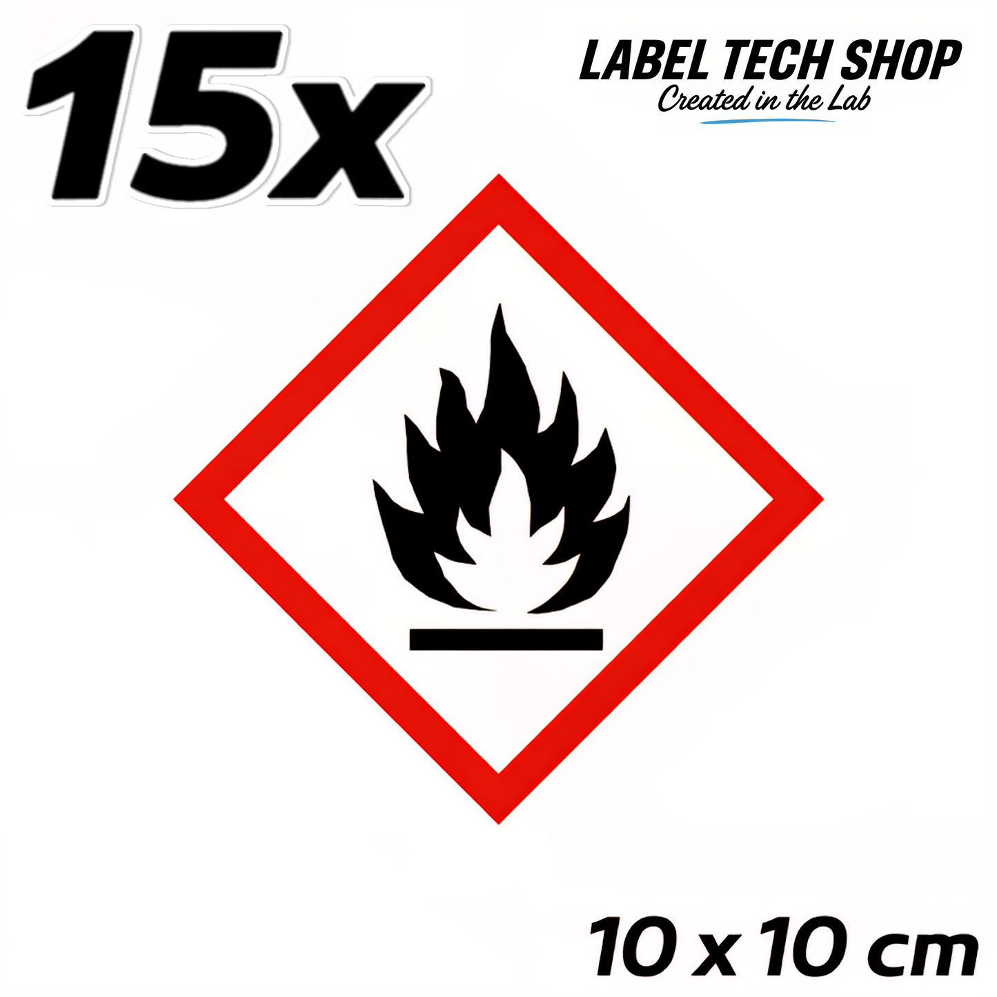GHS02 Gefahrgut Aufkleber Brandgefahr Flamme nach CLP Norm Arbeitssicherheit