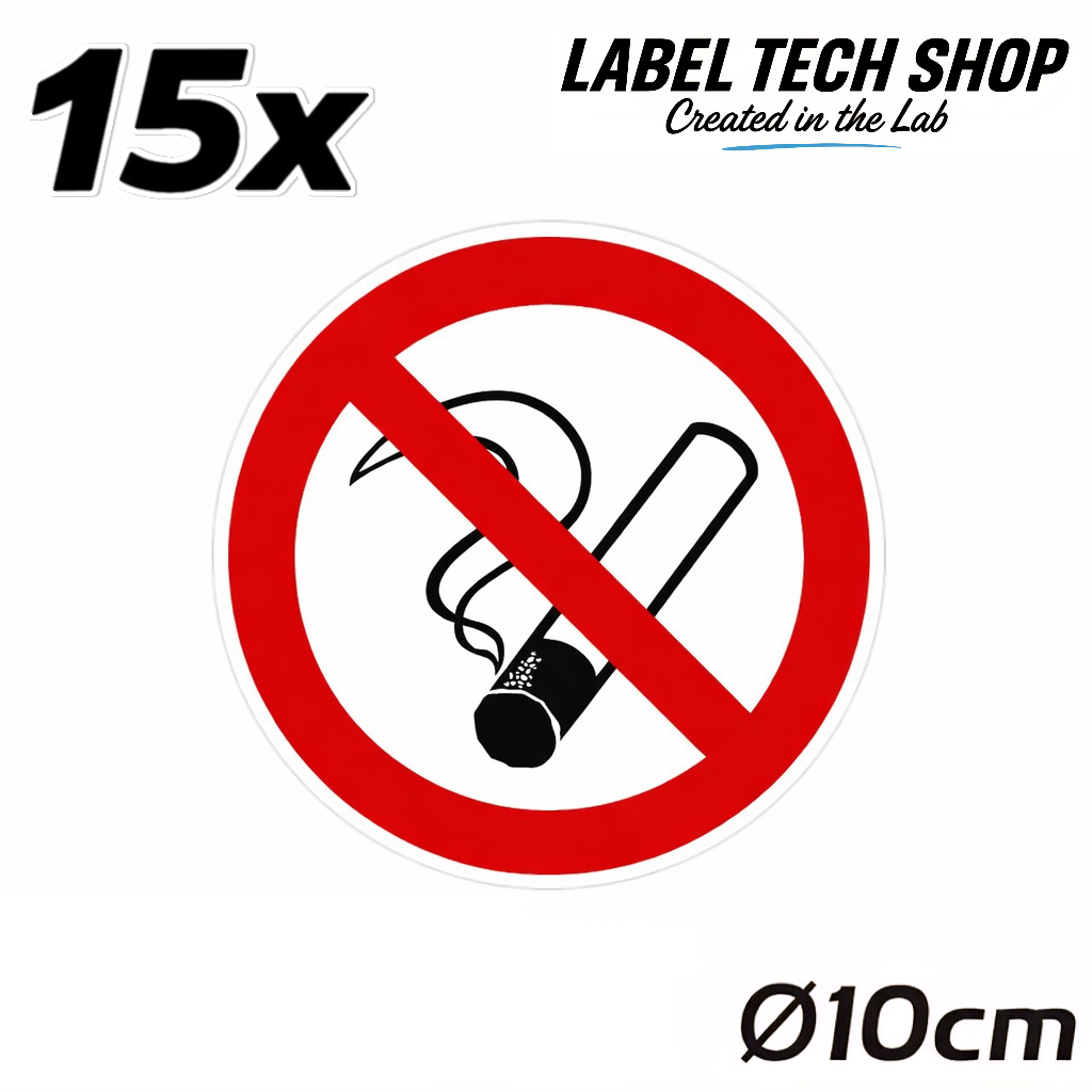 Rauchen verboten Aufkleber Ø10cm – No Smoking Sticker – No Fumar Hinweiszeichen Innen & Außen – Verbotsschild (127)