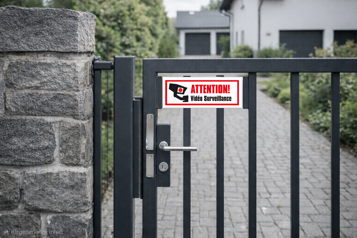 Autocollant Vidéo Surveillance – Attention Caméra Sécurité – Sticker Surveillance – 13,0 × 5,0 cm (124)