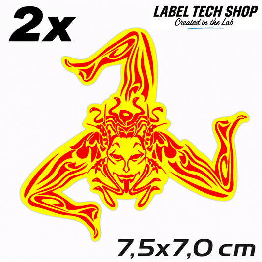 Sizilien Sicilia Sicily Trinacria Triskelion Aufkleber Sticker Adesivo – Auto Laptop Helm Geschenk – 7,5 × 7,0 cm (117)