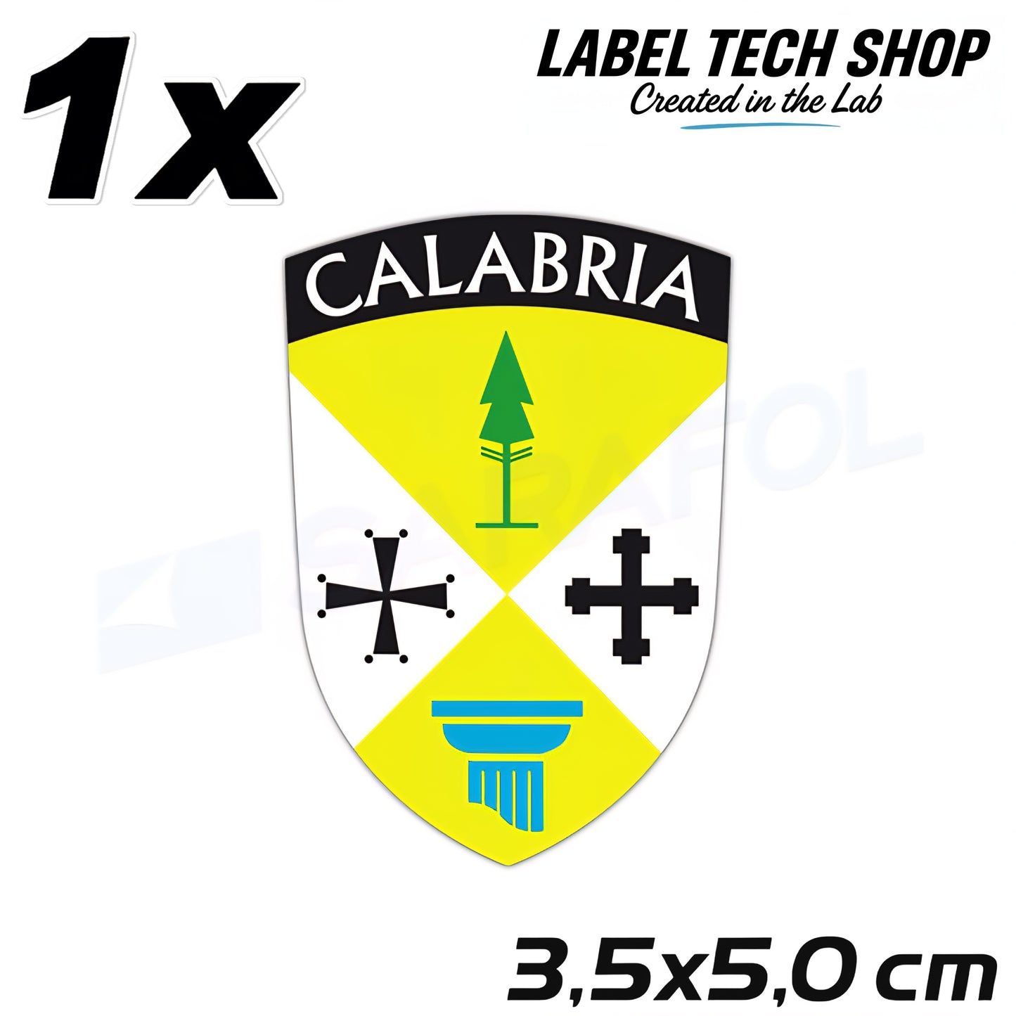 1x Kalabrien Aufkleber Calabria Adesivo Calabre Sticker Flagge Wappen 3,5x5,0cm (018)