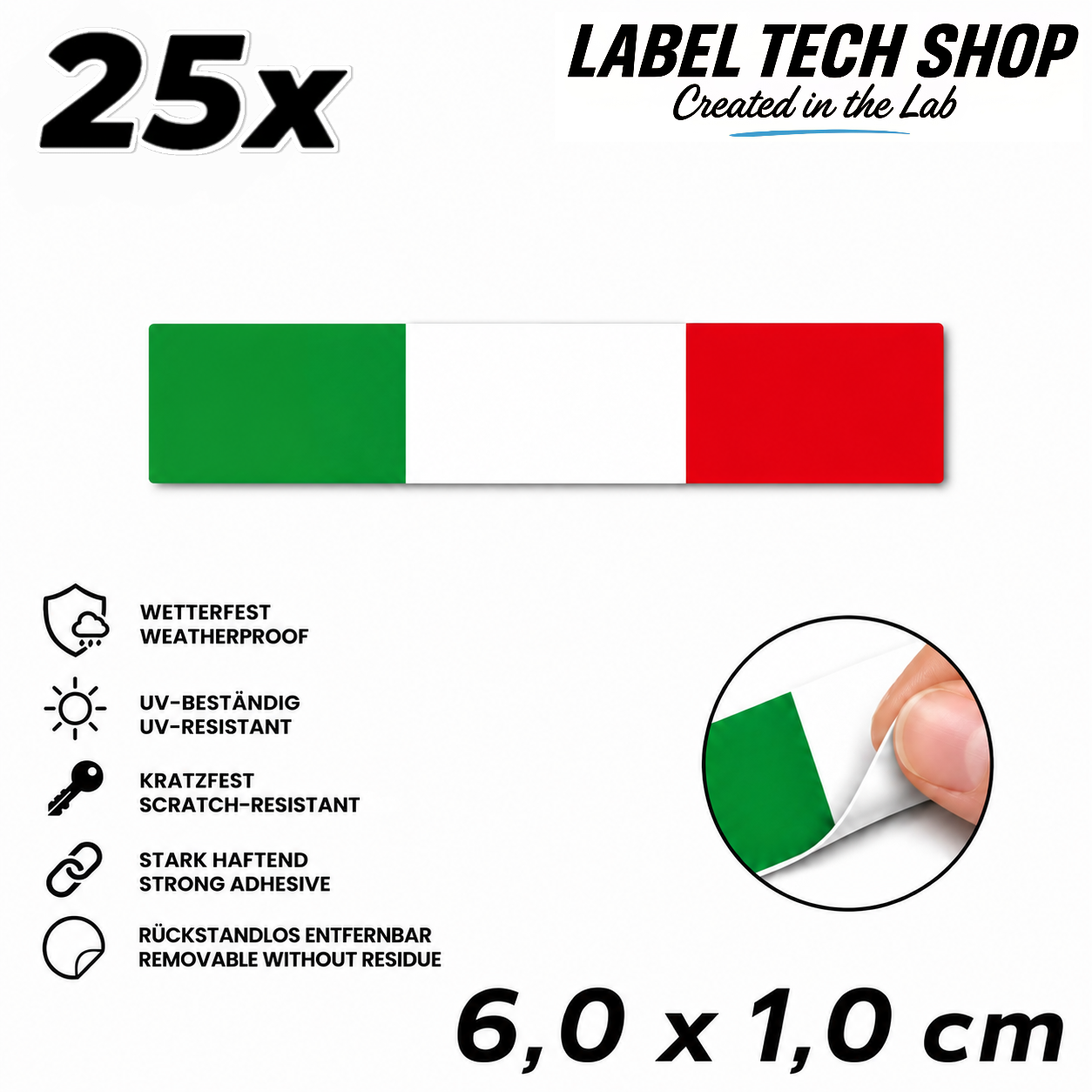 🇮🇹 Italy Sticker Italian Sticker Adesivo Italiano Italian Flag Motorcycle Car Helmet 6.0x1.0cm NR.036