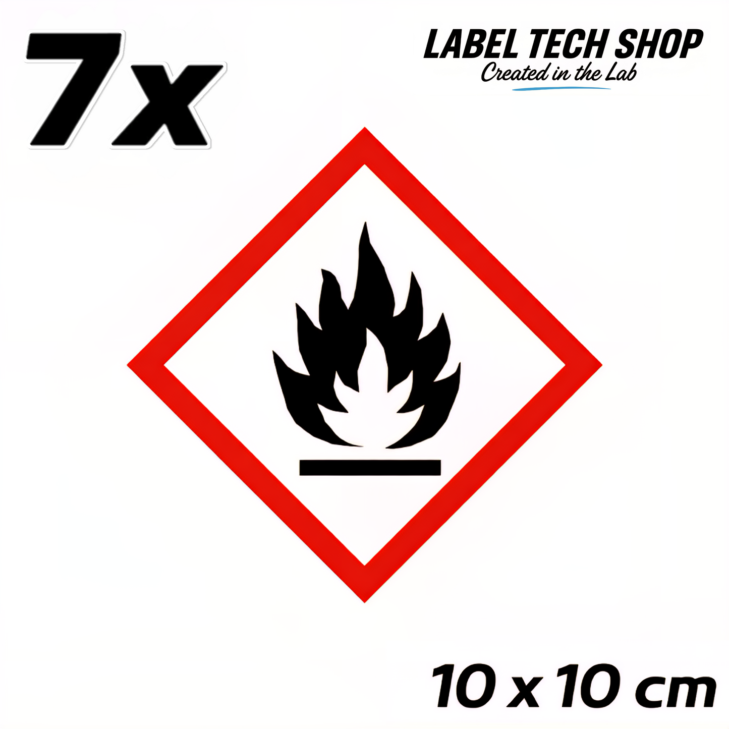 GHS02 Gefahrgut Aufkleber Brandgefahr Flamme nach CLP Norm Arbeitssicherheit