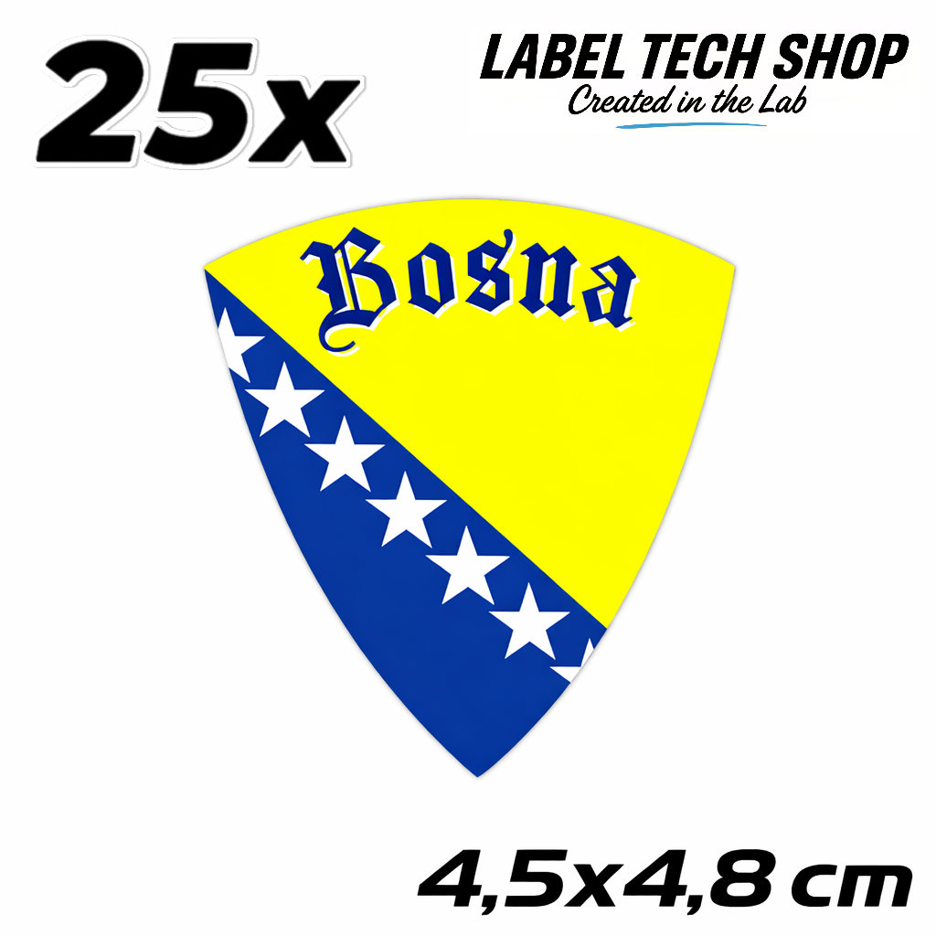 Bosnien Bosna Bosnia Wappen Aufkleber – Bosnia Herzegovina Emblem Sticker – 4,5 × 4,8 cm (011)