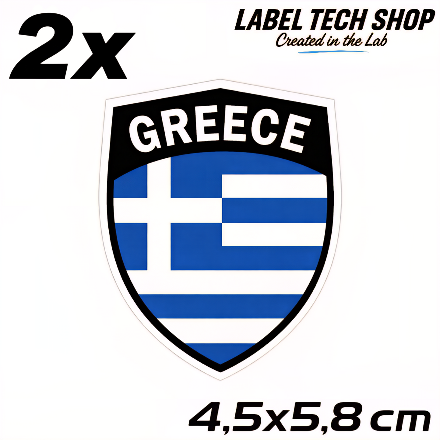 2x Griechenland Aufkleber 🇬🇷 Αυτοκόλλητο Ελλάδας Greek Sticker 4,5×5,8 cm (111)