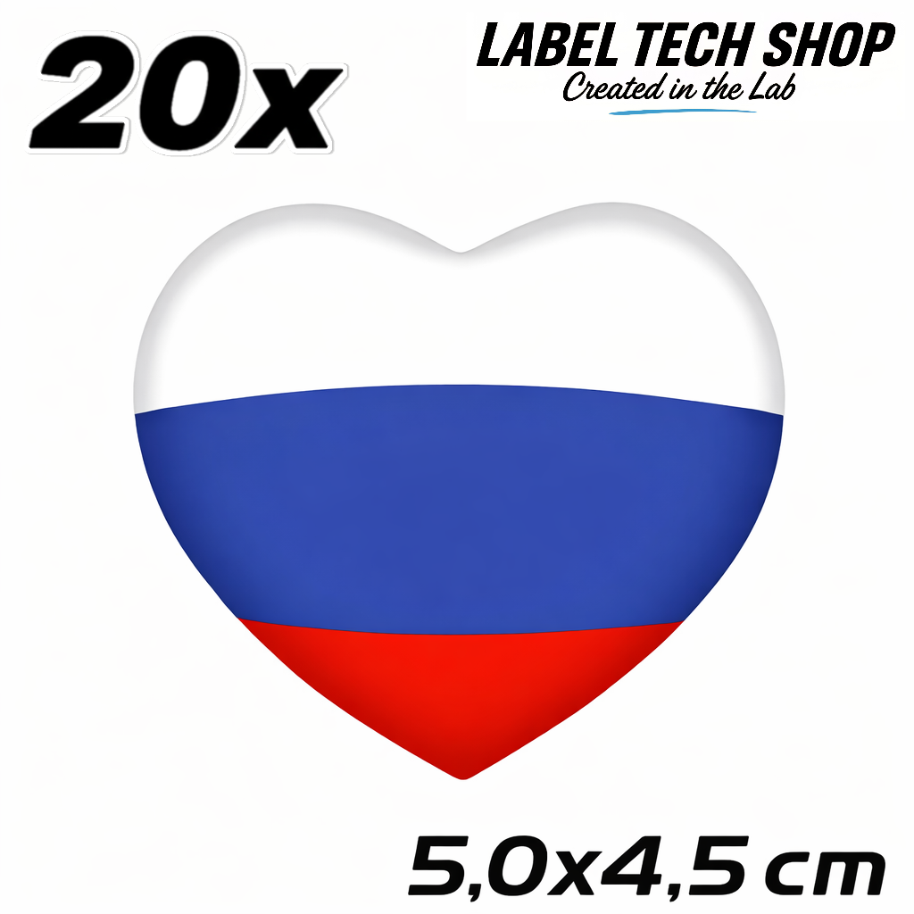 Russland Russia Россия Herz Aufkleber – Russia Flag Heart Sticker – Auto Laptop Helm 5,0 × 4,5 cm (047)