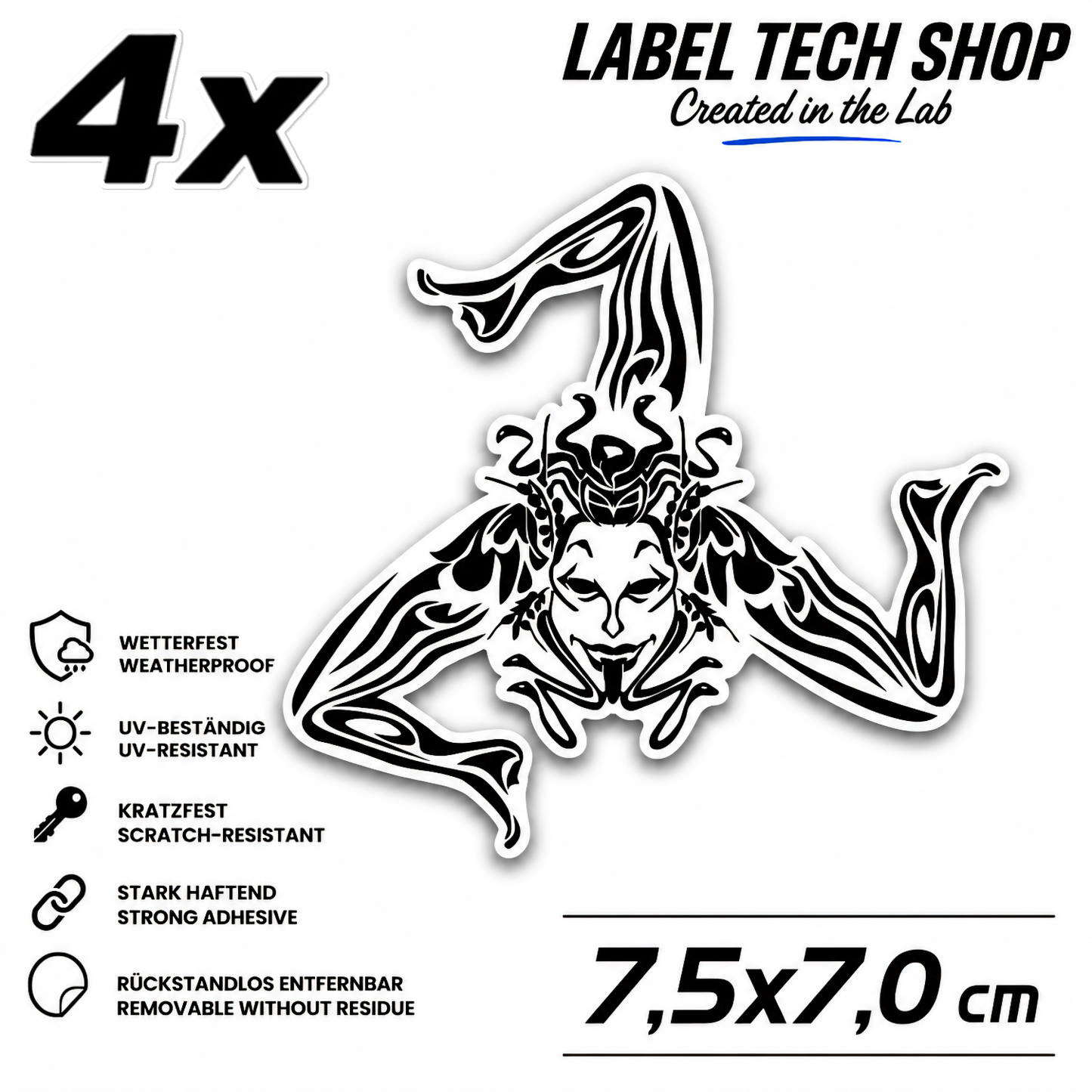 Sizilien Sicilia Sicily Trinacria Triskelion Aufkleber Sticker Adesivo – Auto Laptop Helm – 7,5 × 7,0 cm NR.025