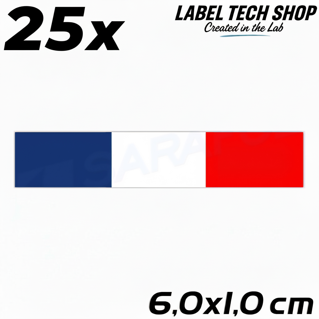 25x Frankreich Aufkleber France Francia Flagge Sticker 6,0x1,0cm (039)