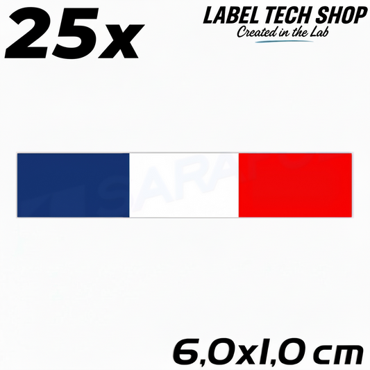 25x Frankreich Aufkleber France Francia Flagge Sticker 6,0x1,0cm (039)