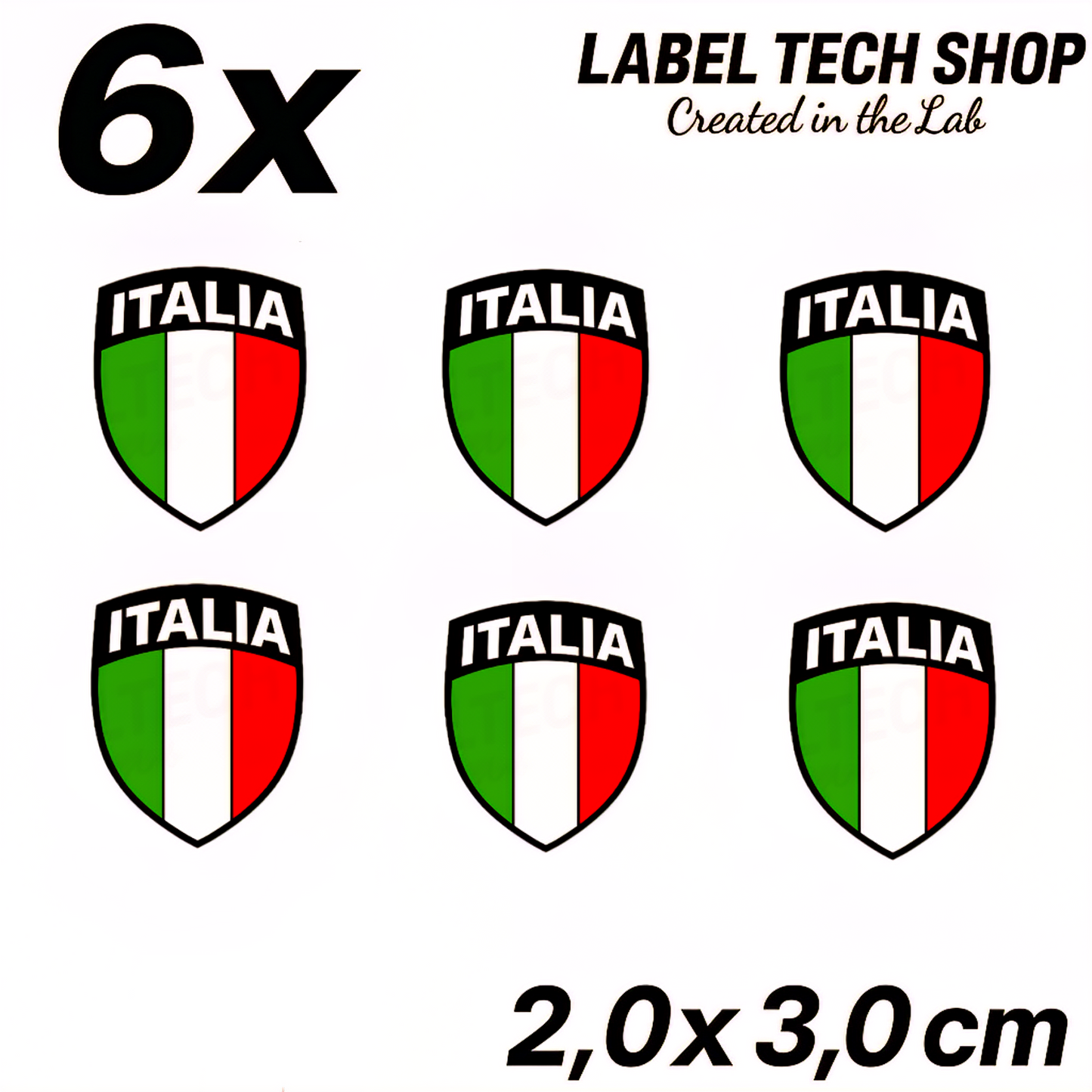 6x Italien Aufkleber Wappen Emblem 2x3cm Flagge Italia Adesivo Sticker 099