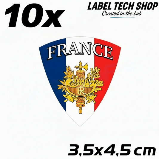 10x Frankreich Aufkleber France Francia Flagge Sticker 3,5x4,5cm (003)