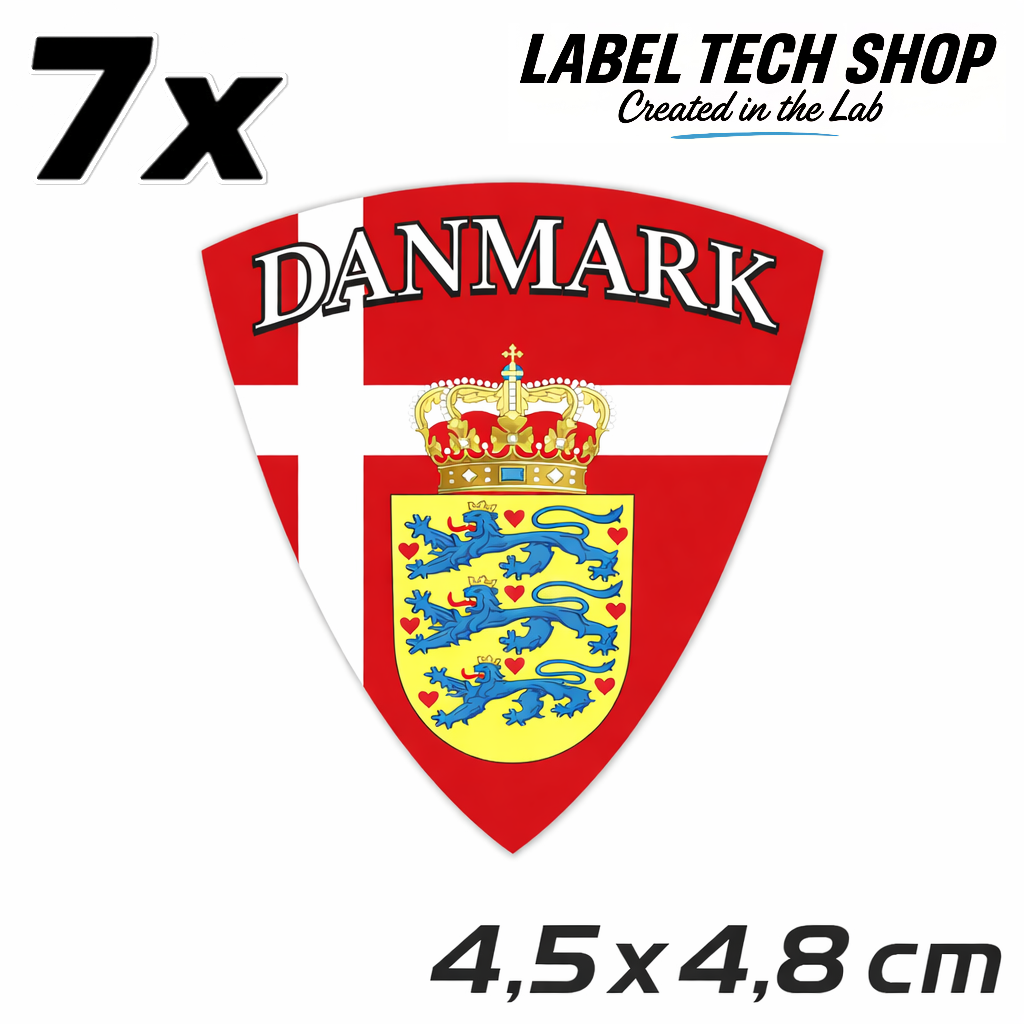 Dänemark Aufkleber Denmark Sticker Wappen Danmark Klistermærke – Coat of Arms – 4,5 × 4,8 cm (110)