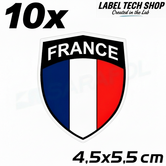 10x Frankreich Aufkleber France Francia Flagge Sticker 4,5x5,5cm (034)