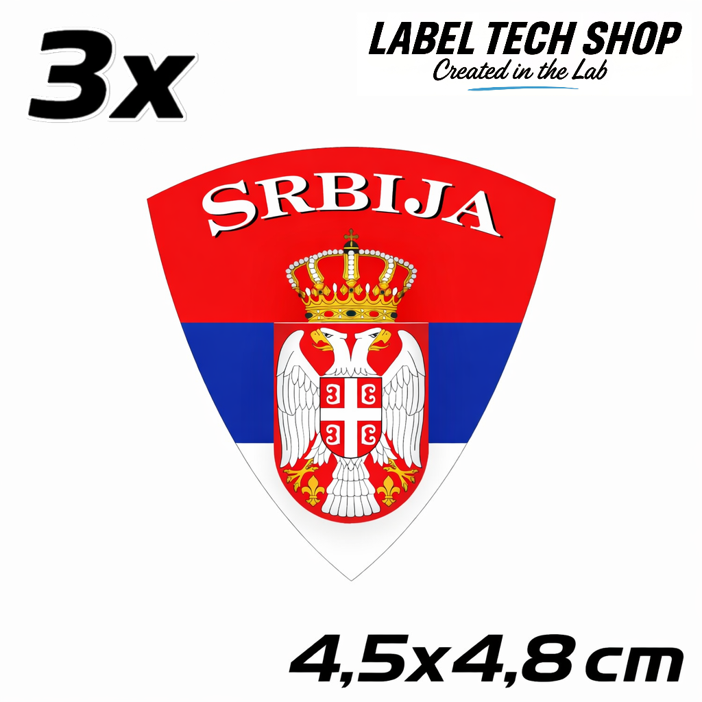 Serbien Serbia Srbija Wappen Aufkleber – Serbia Coat of Arms Emblem Sticker – 4,5 × 4,8 cm (010)