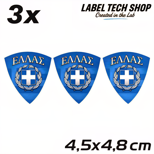 3x Griechenland Aufkleber 🇬🇷 Αυτοκόλλητο Ελλάδας Greek Sticker 4,5×4,8 cm (113)