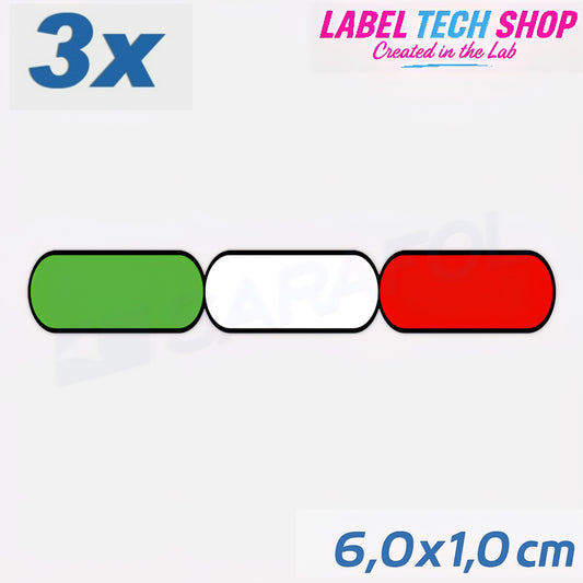 3x Italia/Italien Aufkleber Flagge 6×1 cm Italien Streifen Adesivo Sticker 037
