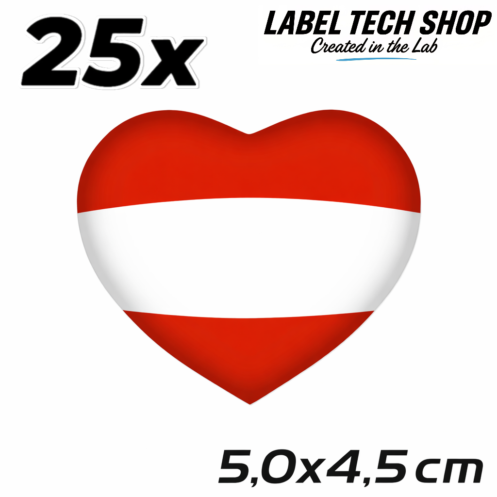 Österreich Austria Herz Aufkleber – Austria Flag Heart Sticker – Auto Laptop Helm 5,0 × 4,5 cm (050)