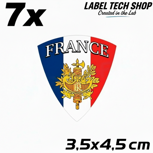7x Frankreich Aufkleber France Francia Flagge Sticker 3,5x4,5cm (003)