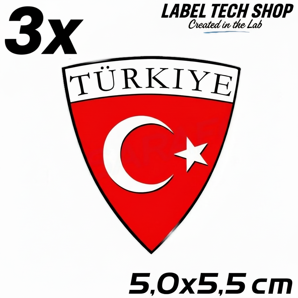 3x Türkei Aufkleber Türkiye Turkey Bayrak Flagge Wappen Sticker 5,0x5,5cm (007)