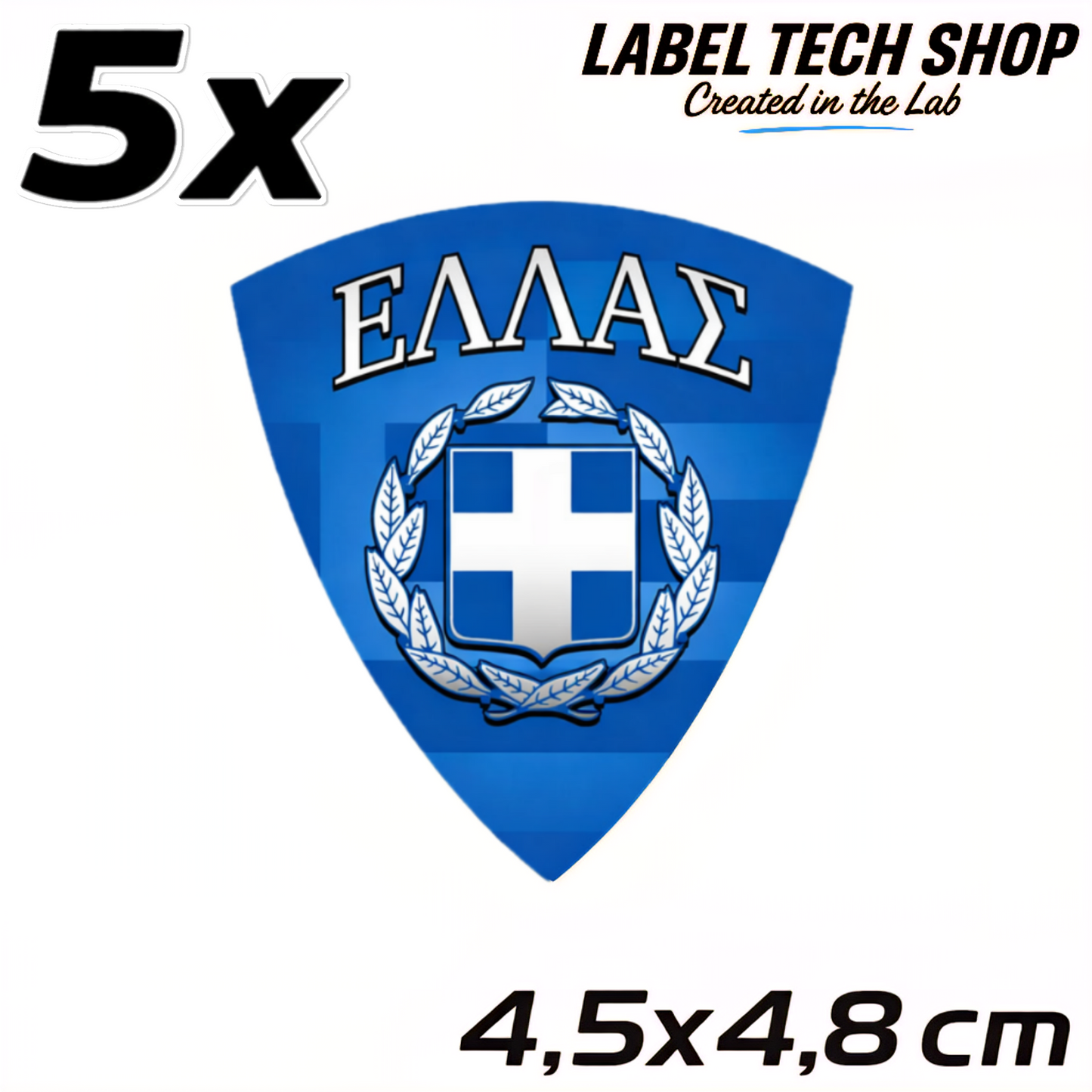5x Griechenland Aufkleber 🇬🇷 Αυτοκόλλητο Ελλάδας Greek Sticker 4,5×4,8 cm (113)