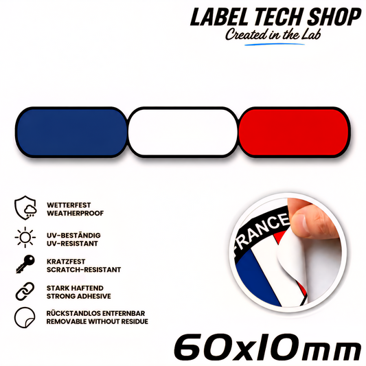 🇫🇷 Frankreich Flagge Aufkleber France Sticker Autocollant France Emblem Auto Helm 60x10mm NR.038