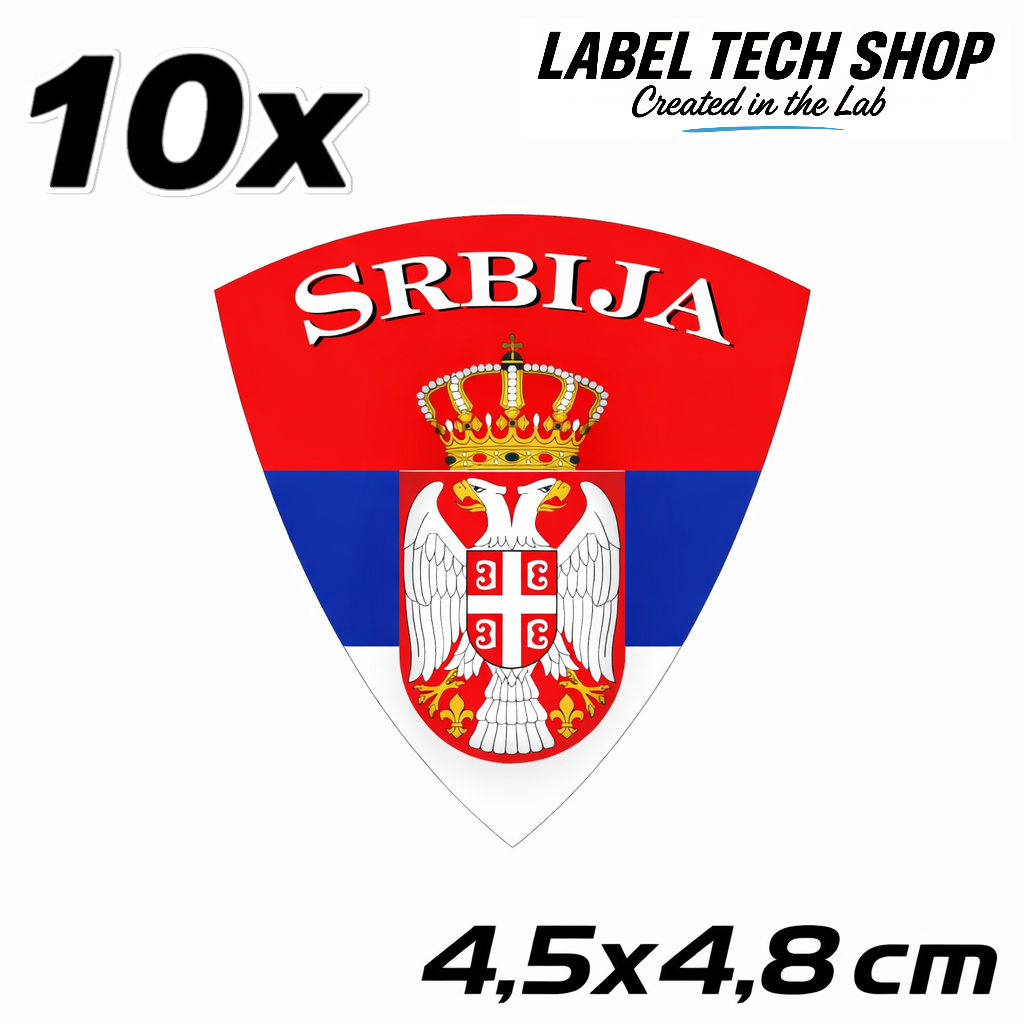 Serbien Serbia Srbija Wappen Aufkleber – Serbia Coat of Arms Emblem Sticker – 4,5 × 4,8 cm (010)