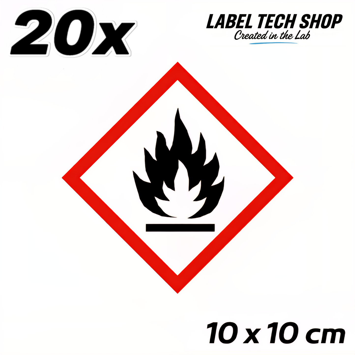 GHS02 Gefahrgut Aufkleber Brandgefahr Flamme nach CLP Norm Arbeitssicherheit