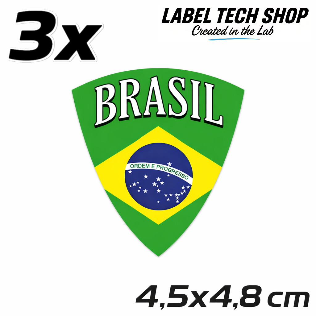 Brasilien Brasil Brazil Wappen Emblem Aufkleber Adesivo Sticker – Coat of Arms – Auto Laptop Helm – 4,5 × 4,8 cm (106)