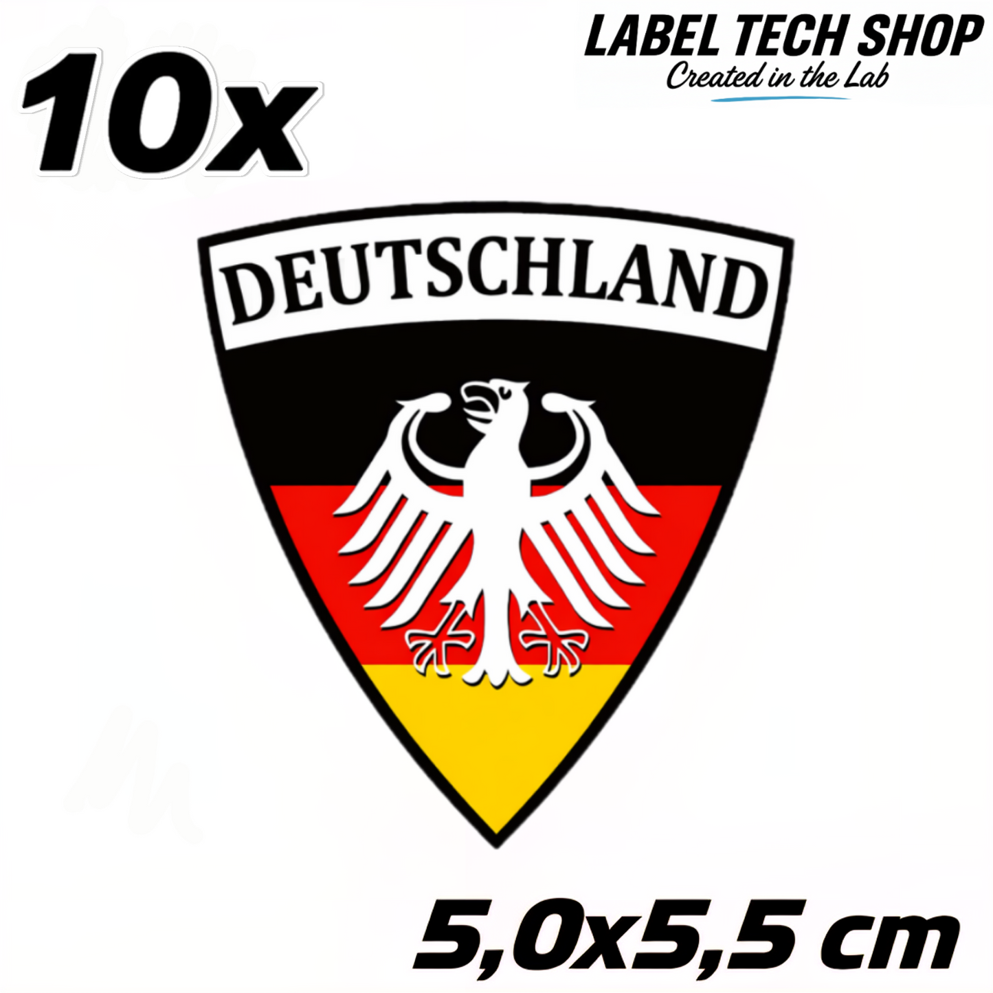 Deutschland Emblem Aufkleber (022) – 5,0 x 5,5 cm – Germany Adler Wappen Sticker