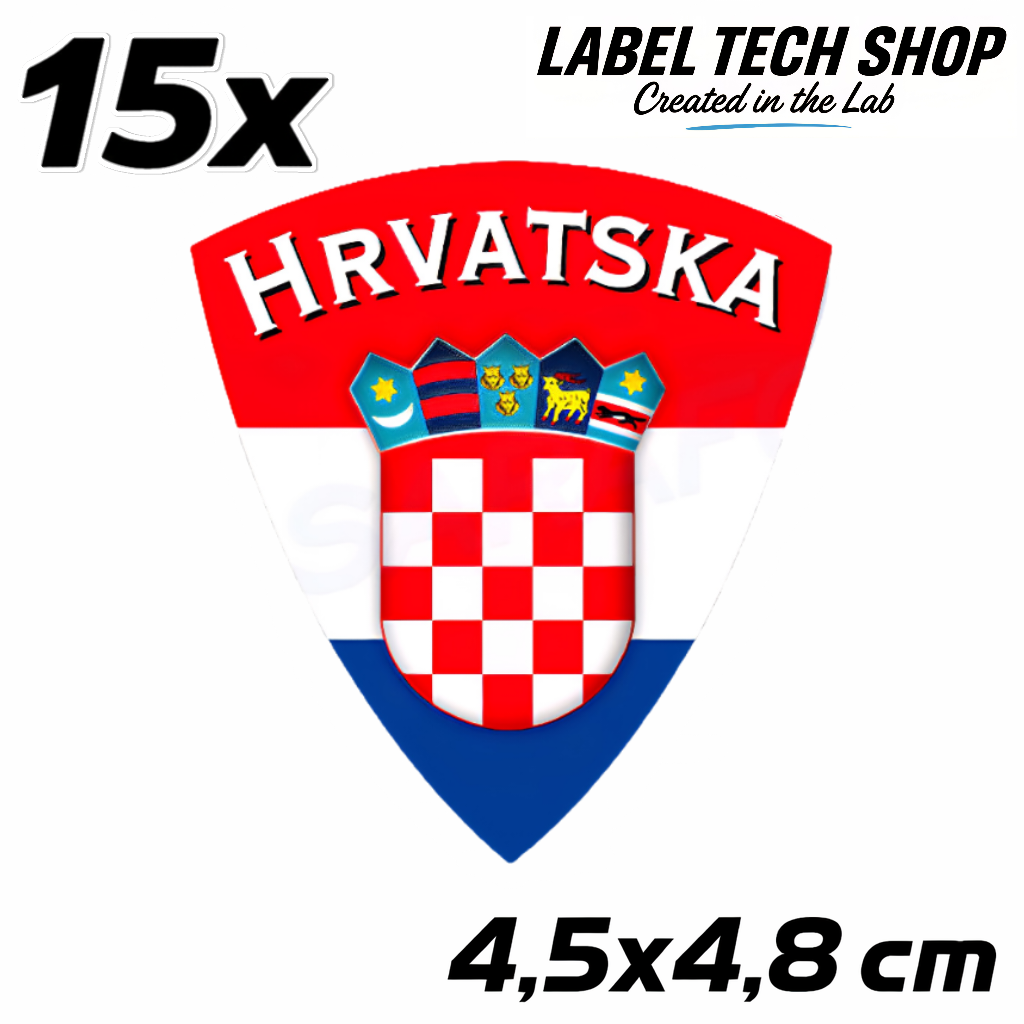 Kroatien Hrvatska Croatia Wappen Aufkleber – Croatia Coat of Arms Sticker – 4,5 × 4,8 cm (013)
