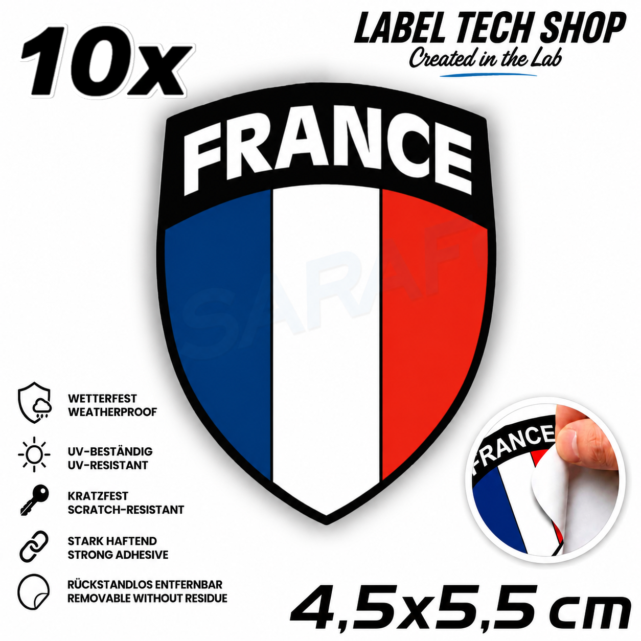 🇫🇷 Frankreich Wappen Aufkleber France Sticker Autocollant France Emblem Auto Helm 4,5x5,5cm NR.040