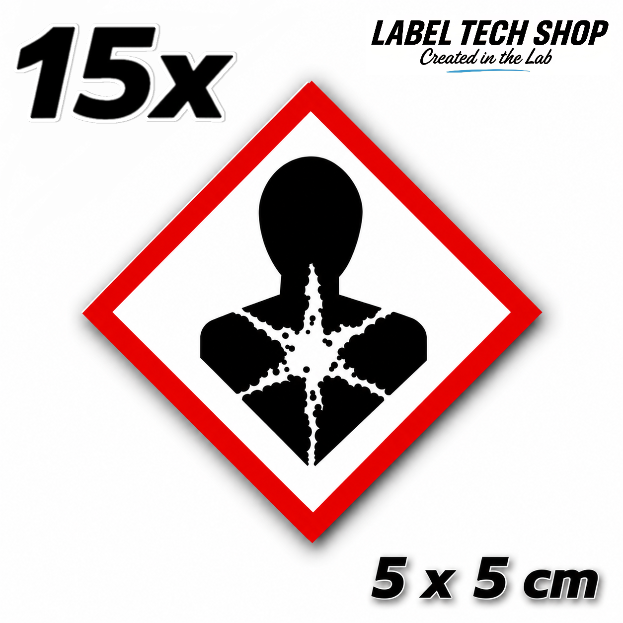 GHS08 Health Hazard Sticker Hazardous Material Label according to CLP / GHS Occupational Safety