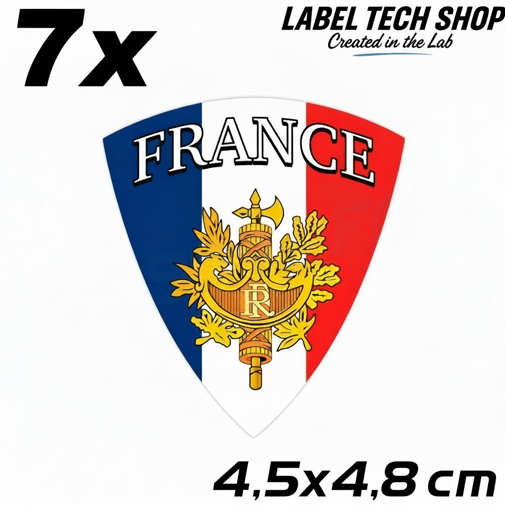 7x Frankreich Aufkleber France Francia Flagge Sticker 4,5x4,8cm (020)