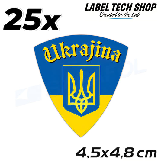 25x Ukraine Aufkleber 🇺🇦Ukraine Ukraijna Naklejka Sticker Flagge 4,5x4,8cm 012
