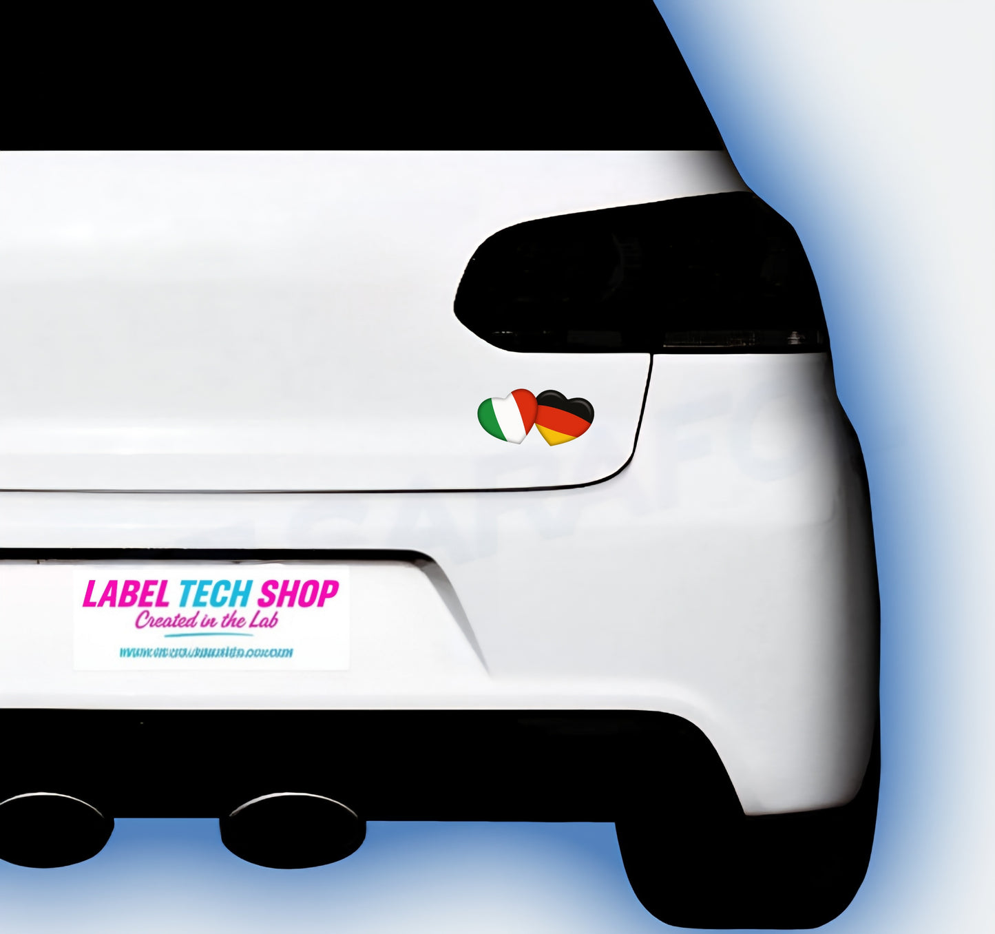 1x Italien & 1x Deutschland Aufkleber Herz 9×4,5cm Flagge Italien Adesivo Cuore Sticker 062