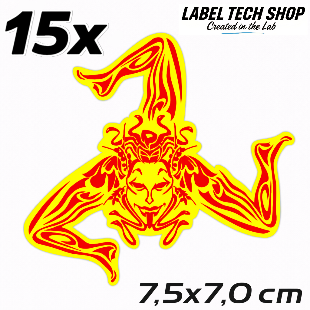 Sizilien Sicilia Sicily Trinacria Triskelion Decal Sticker Adesivo – Car Laptop Helmet Gift – 7.5 × 7.0 cm (117)