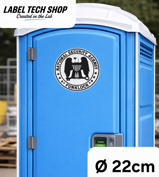 NSA Funkloch Sticker 22cm Ø – Humor Witzige Aufkleber für Dixiklo / WC / Toilette (128)