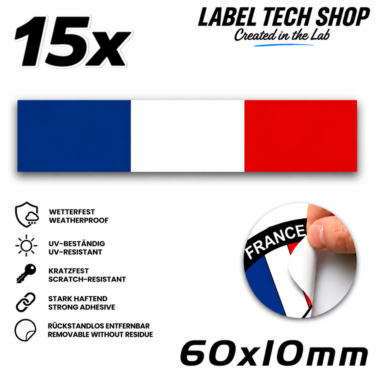 🇫🇷 Frankreich Flagge Aufkleber France Sticker Drapeau Français Auto Helm 60x10mm NR.039