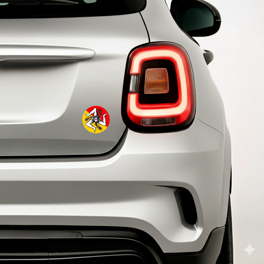 2x Sizilien Aufkleber – Sicilia Sicily Flagge Wappen Sticker Rund Ø 6 cm (029)