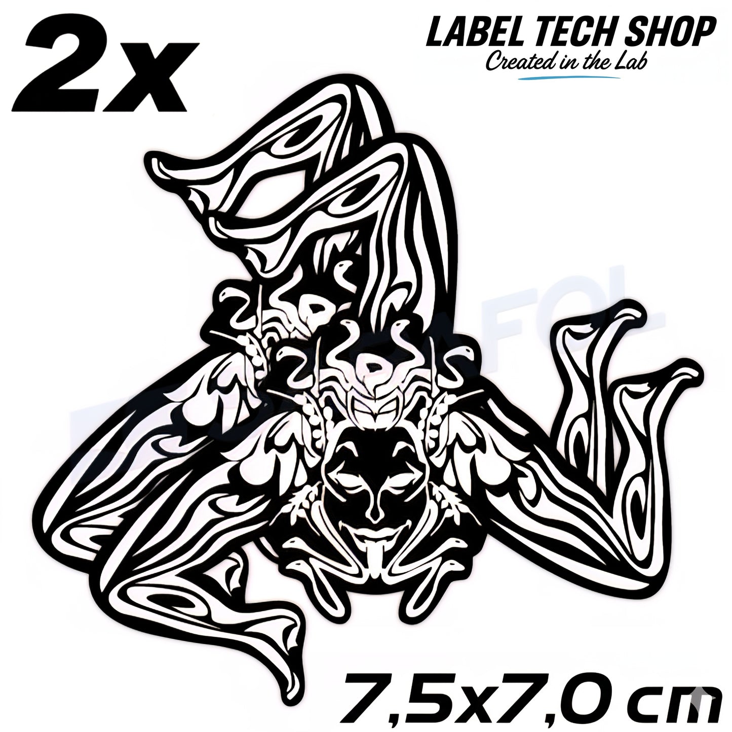 2x Sizilien Trinacria Aufkleber White Black – Sicilia Sicily Sticker 7,5x7,0cm (026)